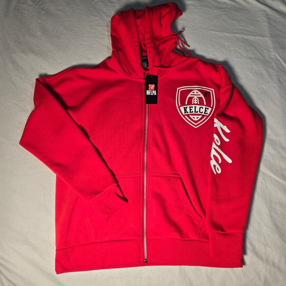 NFLPA Travis Kelce 87 Red Full Zip Hoodie Sweatshirt Women Small KC Chiefs Style